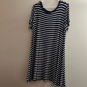 Navy Blue & White Stripped Dress